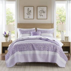 4 PCS Full/Queen Seersucker Quilt Set with Throw