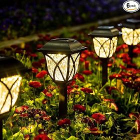 GIGALUMI Solar Lights Outdoor Waterproof 6 Pack LED Solar Garden Lights