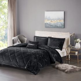 King/Cal King Velvet Comforter Set with Throw Pillow