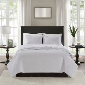 Reversible Quilt Set White King/Cal King