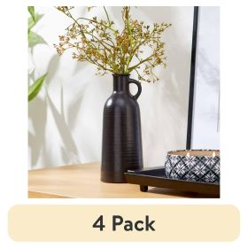 (4 pack)8" Black Ceramic Jug Vase