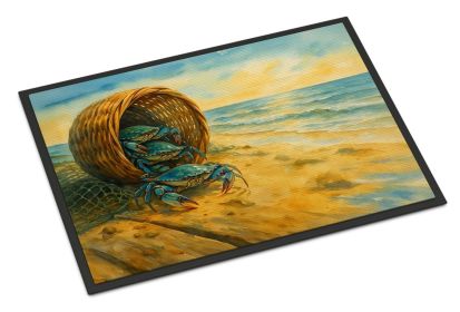 Crab escape Doormat Front Door Mat Indoor Outdoor Rugs for Entryway, Non Slip Washable Low Pile, 24H X 36W