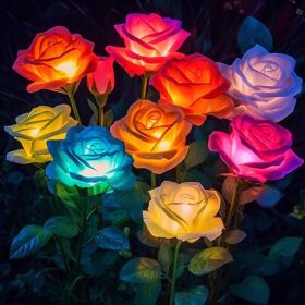 Solar Lights Outdoor Waterproof for Garden Decor, 4 Pack Solar Garden Lights for Outside, Outdoor Solar Lights for Yard with Solar Flowers Lights (Option: 8PCS)