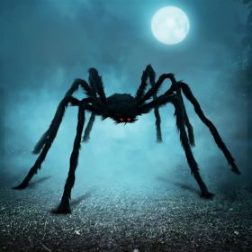 5 FT Giant Halloween Spider, Large Black Yard Lawn Garden Patio Decor For Indoor Outdoor Use (Option: BLACK)