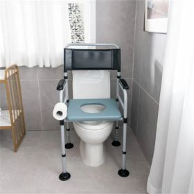 Black shower toilet chair and bucket (Option: as picture)