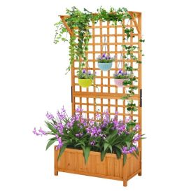 Garden Bed with Trellis, 72 Inch Height Metal Planter Box with Trellis (Option: as picture)
