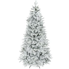 7.5 ft Artificial Frosted Christmas Tree with Realistic Branches, Wide Full Spruce, Hinged Xmas Tree, Easy Assembly (Option: Green-1120x340x350 mm)